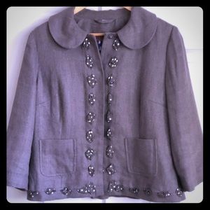 Boden, gray cropped jacket.